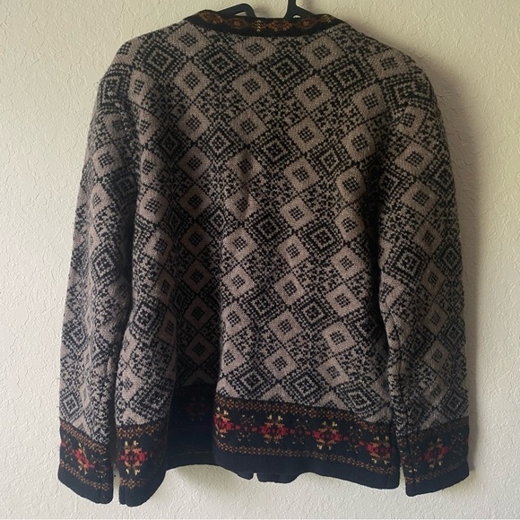 Skyr | Women’s Boho Nordic Aztec 100% Wool Cardigan Sweater Size Small - Picture 6 of 6